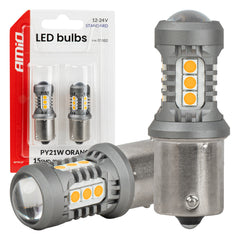 Narancssárga LED izzó BAU15S/PY21W foglalattal