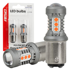 Piros LED izzó BAY15D P21/5W foglalattal