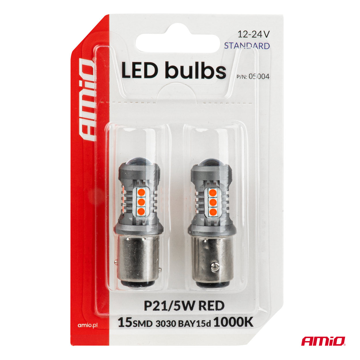LED izzó piros fényű BAY15D foglalattal