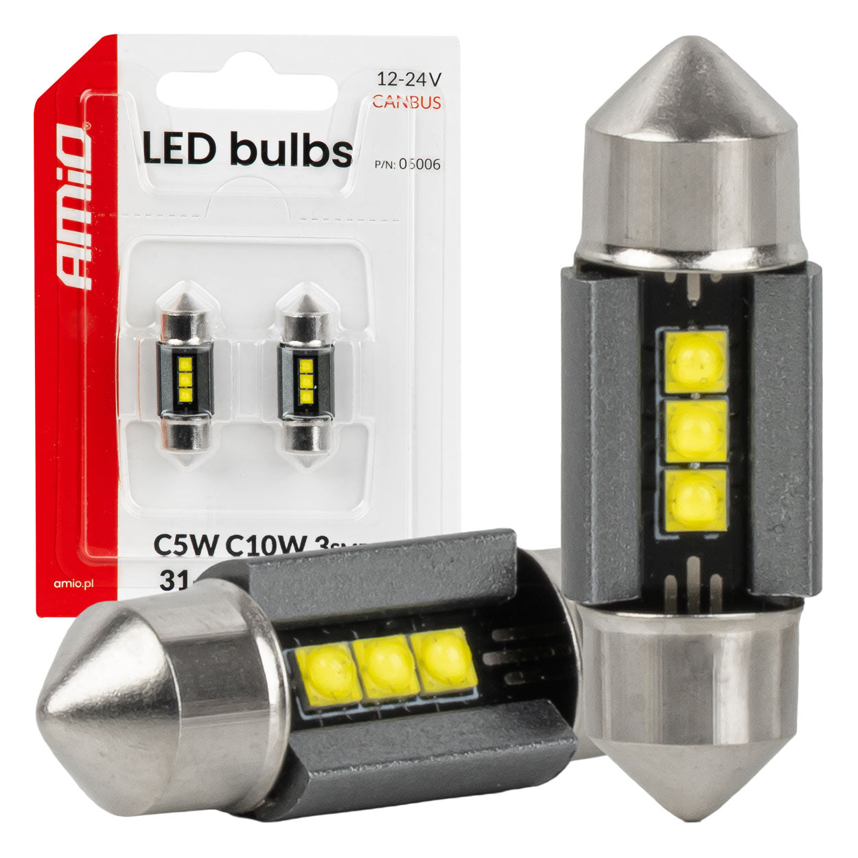 31 mm-es CANBUS LED izzó 3 db SMD 2525 LED-del