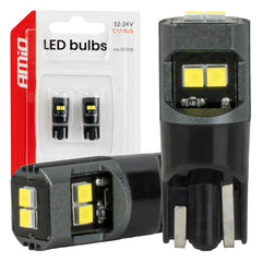 T10 LED izzó CANBUS-szal, fehér fénnyel és 12/24 V-tal