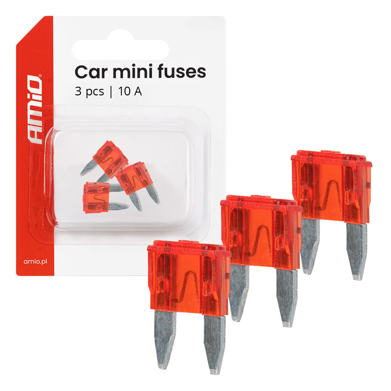 MINI autóbiztosíték 10A, 3 db