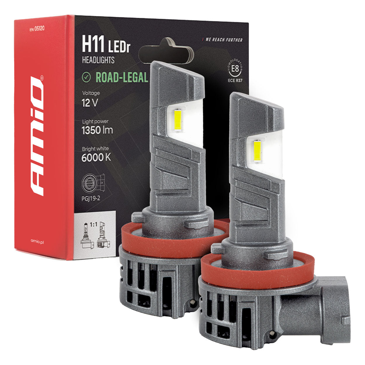 H11 LED fényszóró izzó ECE R37 típusjóváhagyással