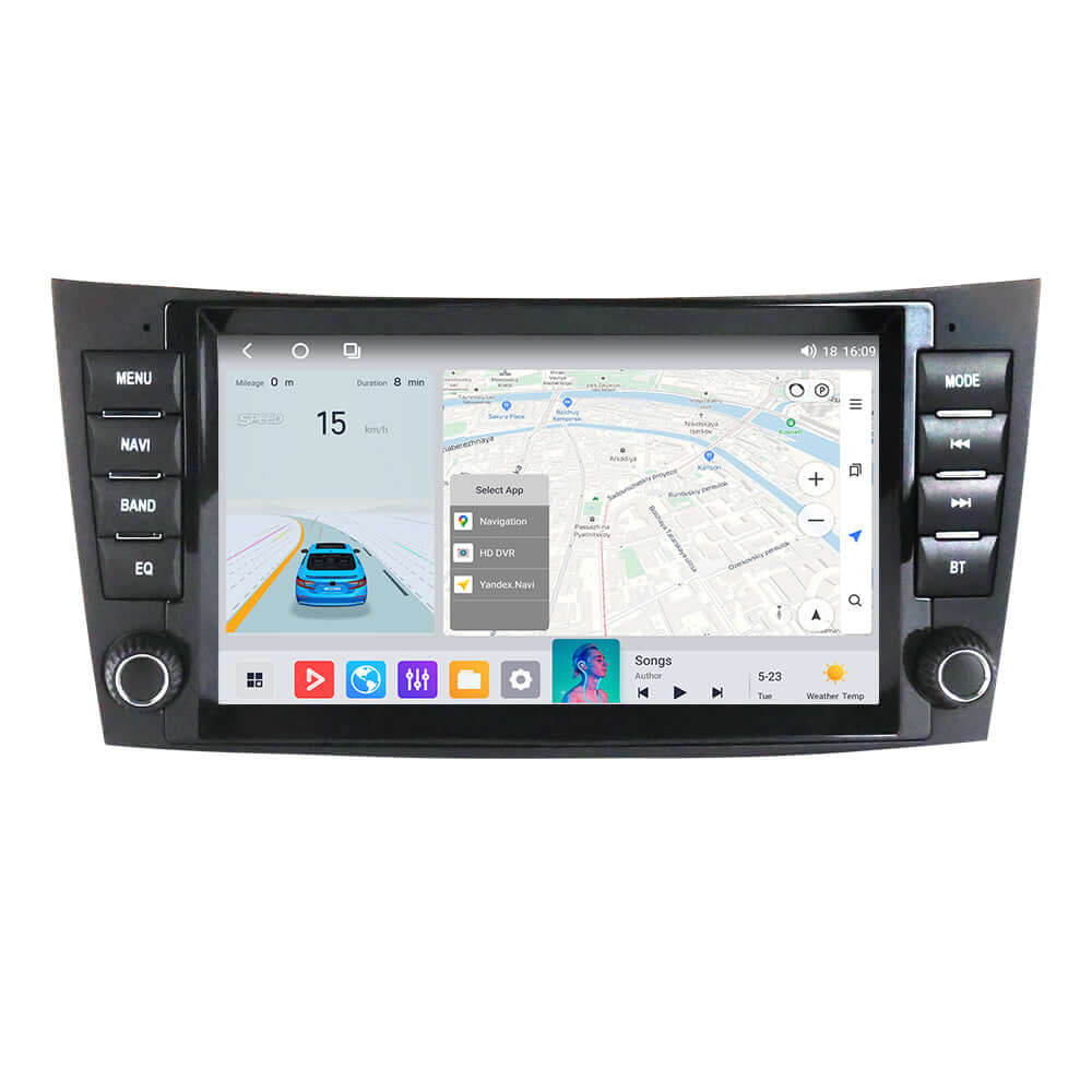 Mercedes-Benz W211 – 8"-os autórádió Apple CarPlay és Android Auto funkcióval – Rövidesen elérhető a Carmedia24.hu oldalon
