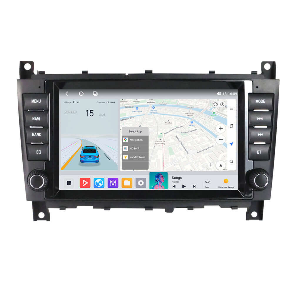 Mercedes-Benz W203 és társai – 8" autorádió Apple CarPlay és Android Auto támogatással – Carmedia24.hu