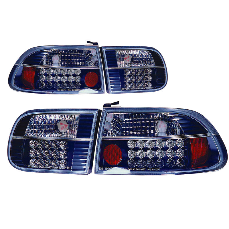 Fekete LED hátsó lámpák Honda Civic 1992 3 ajtós modellhez
