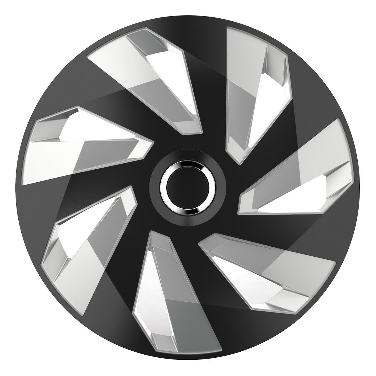 Vector dísztárcsa fekete és ezüst 14 colos