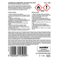 Klímaberendezés-fertőtlenítő és szagszüntető rágógumi illattal 220 ml