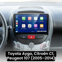 107, C1, Aygo 05-14 – 10,1" rádió Apple CarPlay és Android Auto funkcióval