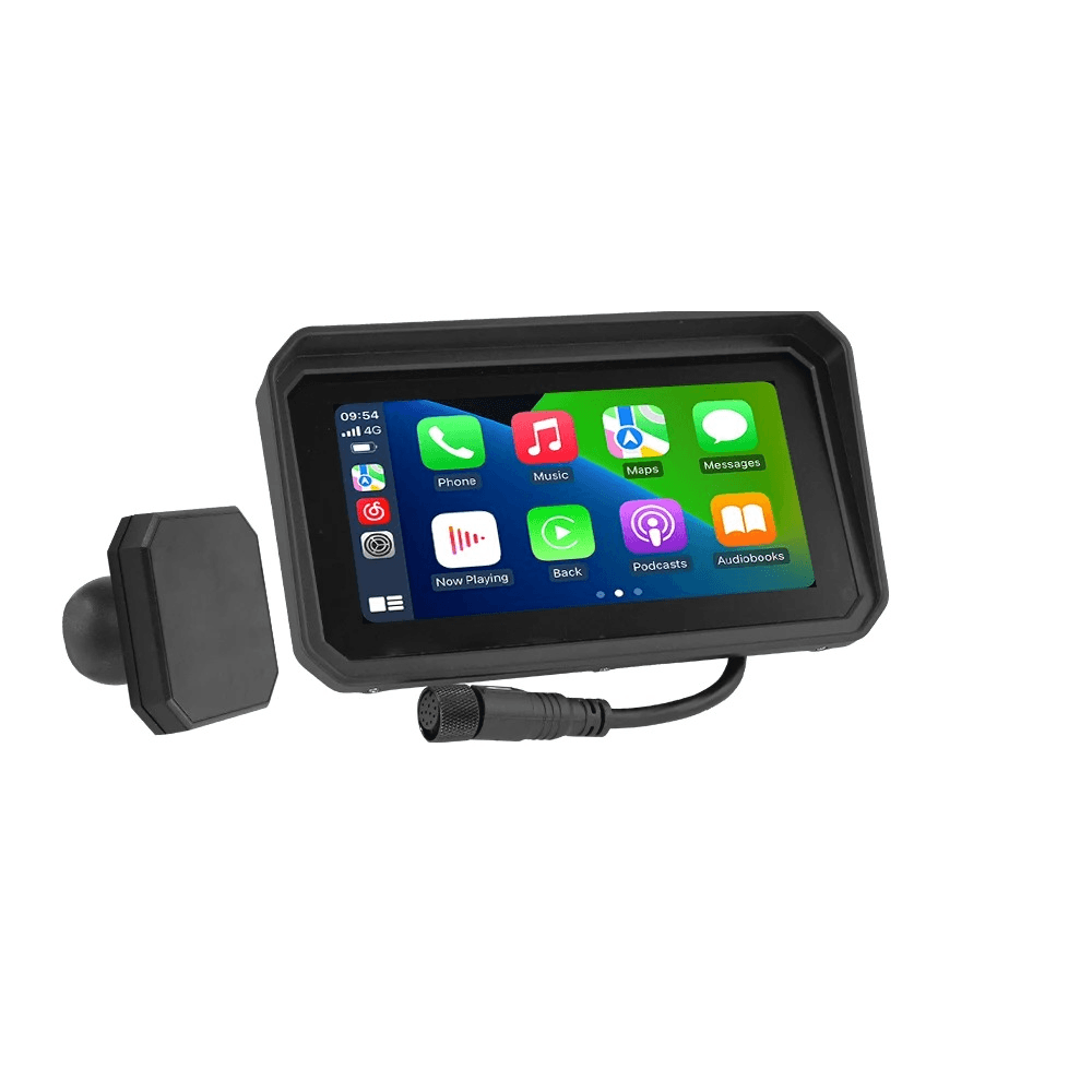 6” CarPlay til Motorcykel – Trådløs Apple CarPlay & Android Auto med Touch skærm til motorcykel med høj lysstyrke.