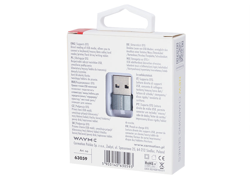 Kis méretű WAYME OTG USB–USB-C adapter
