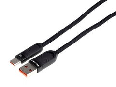USB–USB-C kábel mikroszálas fonott borítással és spirál kialakítással