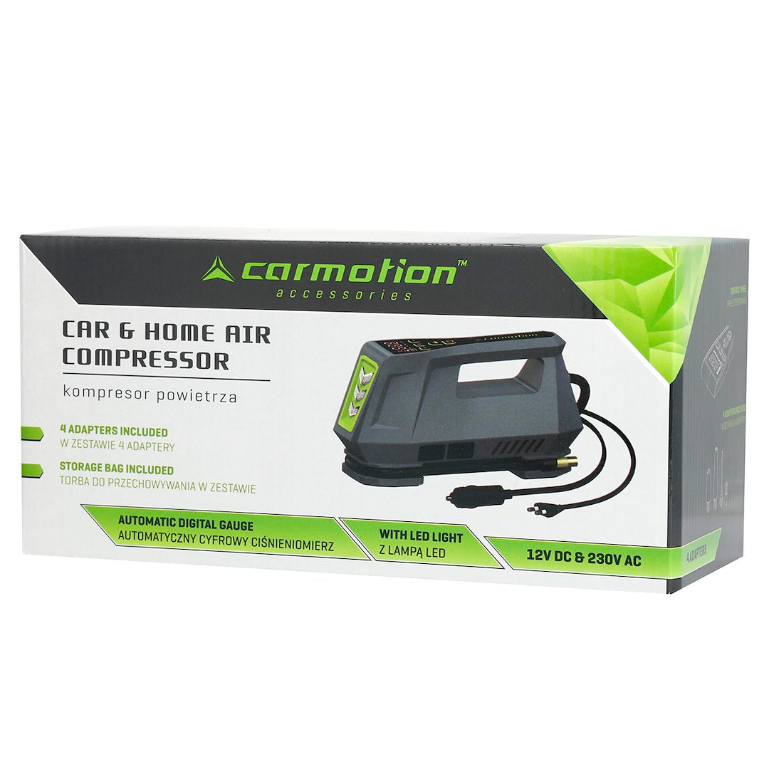 CARMOTION légkompresszor digitális nyomásméréssel és LED-fénnyel