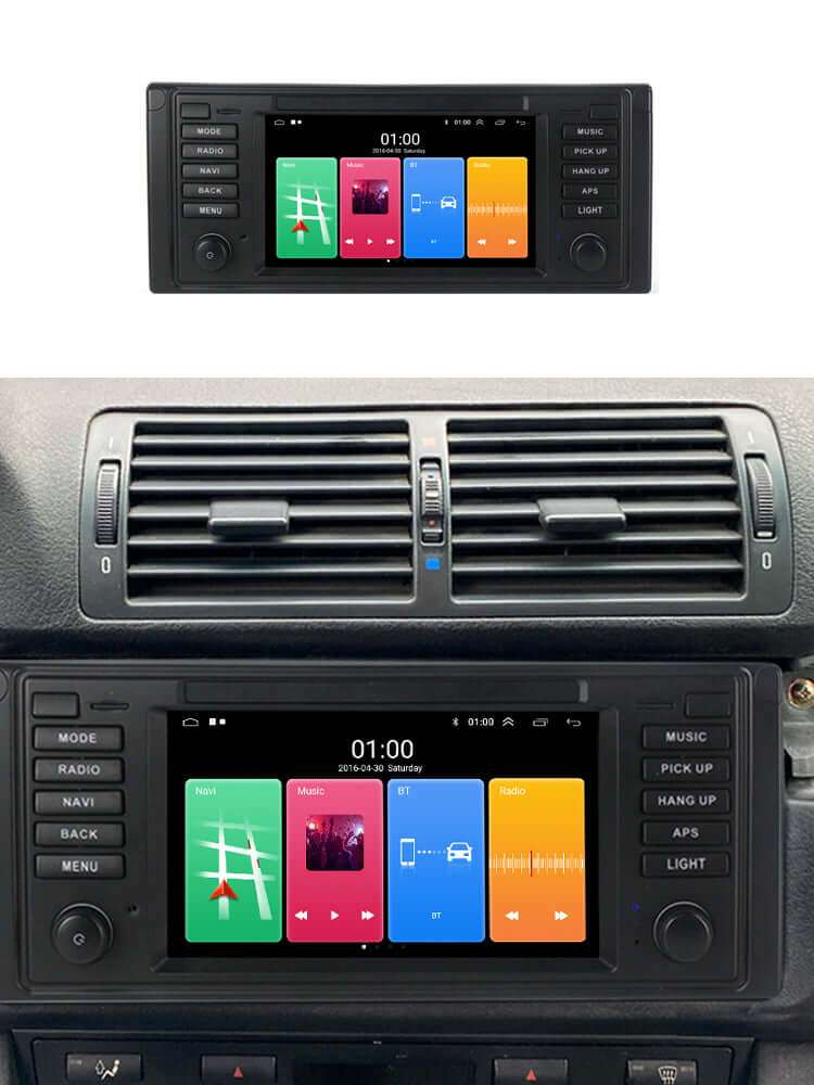 BMW E39 – 7"-os autórádió Apple CarPlay és Android Auto támogatással – Bilmedie.dk