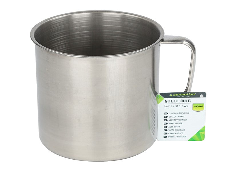 Nagy, 1000 ml-es acélbögre füllel