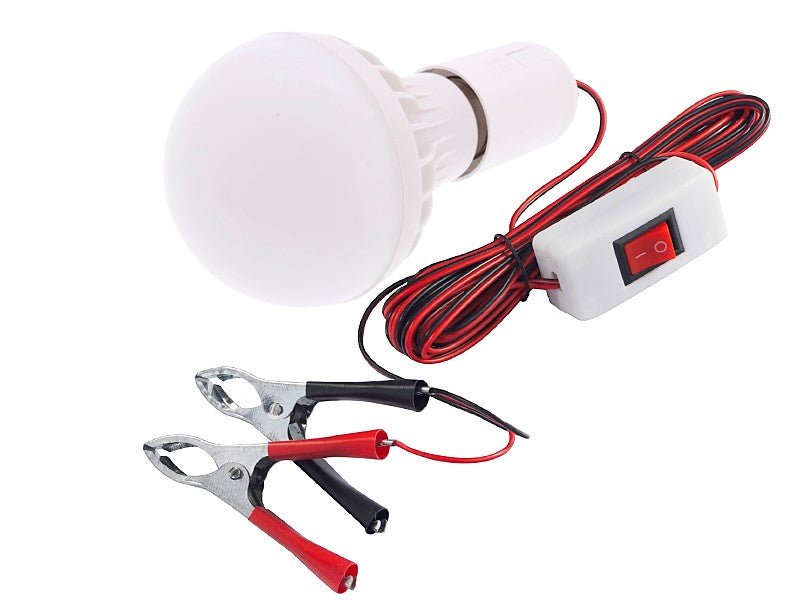 CARMOTION 12V-os LED munkalámpa krokodilcsipeszekkel