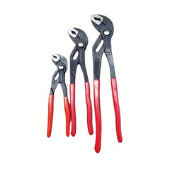 3 részes vízpumpafogó készlet 7", 10" és 12" méretben, nagy nyitási tartománnyal 