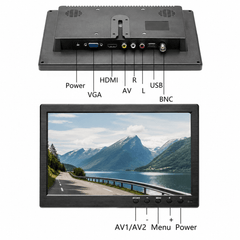 10,1" HD LCD monitor – mini kijelző autóba, TV-hez és számítógéphez 