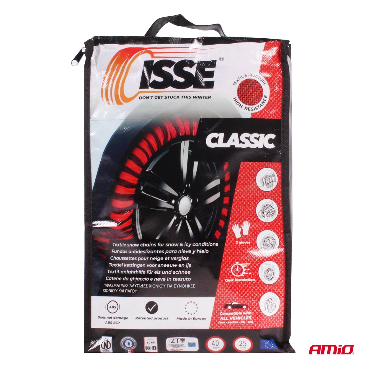Isse Classic 62 tekstil-snekæder til vintervejr