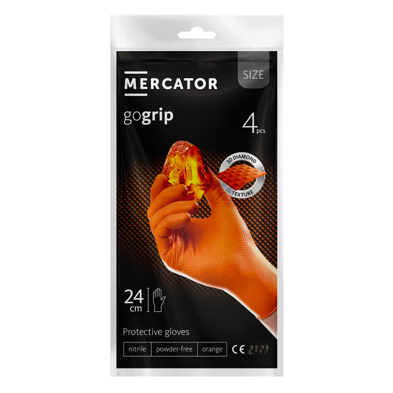 Orange GoGrip nitrilhandsker i størrelse M