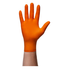 Orange GoGrip nitrilhandsker med 3D-diamantgreb