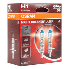 Osram H1 Night Breaker Unlimited halogenpærer 12 V 55 W, 2 stk.