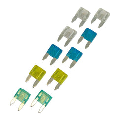 Carpoint mini lapos biztosíték készlet, 15–30 A, 10 db 