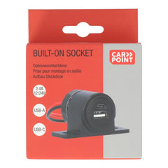 Carpoint beépíthető USB-A + USB-C csatlakozó 12/24V 