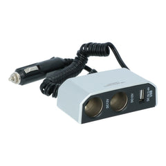 Carpoint dupla aljzat 2x12V 1xUSB-A 2,4A 