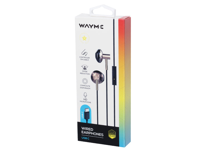 WAYME USB-C fülhallgató – In-Ear mikrofonnal és zajcsökkentéssel 