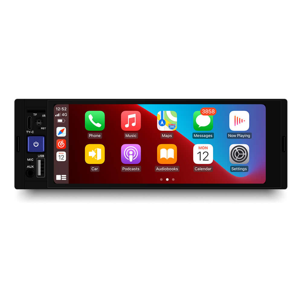 Universel - 6,86" 1-din radio m. Apple Carplay og Android Auto – Bilmedie.dk