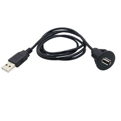 USB hosszabbító kábel autórádióhoz – USB apa–anya panelre szerelhető kivitel 