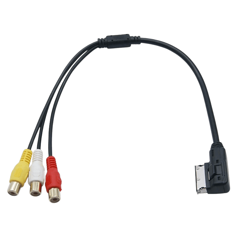 AMI til RCA adapterkabel – 3 x RCA hun (gul, hvid, rød) tilslutning til bilens multimediesystem