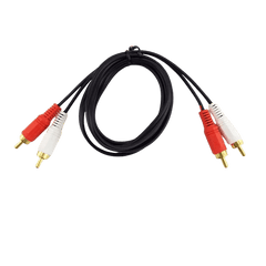 RCA lydkabel 1,5 meter – rød og hvid RCA han til han (2 stk.) til bilradio og stereoanlæg.