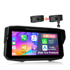 6,86”-os motorkerékpár-kijelző CarPlay, Android Auto, AirPlay és TPMS funkcióval 