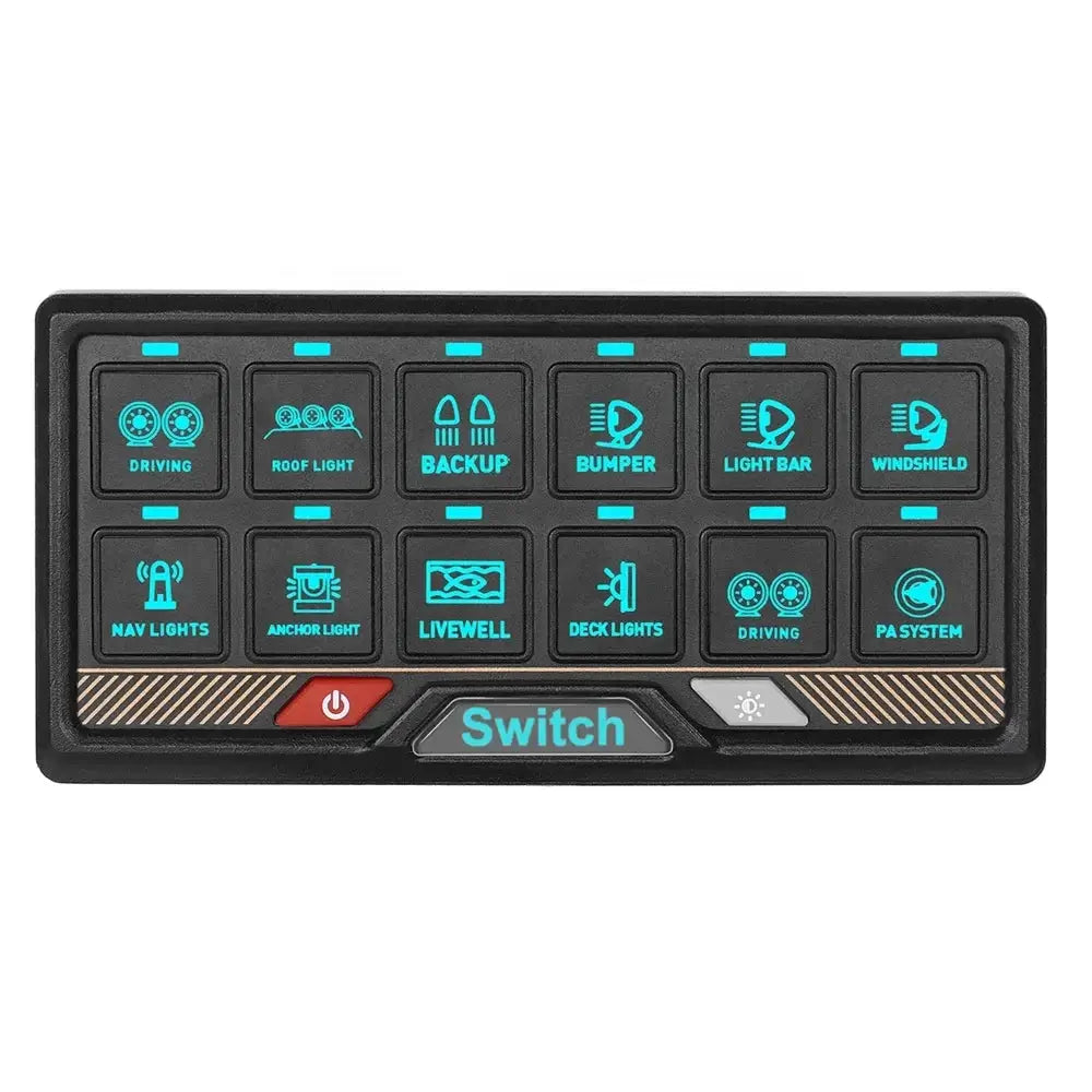RGB 12 kapcsolós vezérlőpanel érintésvezérléssel – 12V / 24V kapcsolópanel 