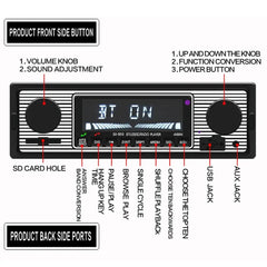 1 DIN autórádió Bluetoothtal, USB-vel és retro dizájnnal – MP3 lejátszó 
