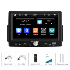 7" 1 DIN autórádió Apple CarPlay és Android Auto támogatással – Bluetooth 5.0, érintőképernyő és USB 