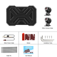 Motoros fedélzeti kamera 1080P HD – első és hátsó kamera DVR-rel és WiFi-vel 