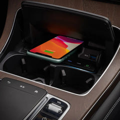 Mercedes-Benz C W205/GLC X253 vezeték nélküli mobiltelefon-töltő 15 W-tal, hangulatvilágítással 