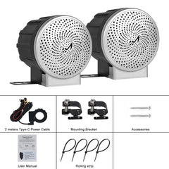 Motoros hangszóró szett IP67 – vízálló 12V Bluetooth hangszóró kormányra szerelhető vezérléssel 