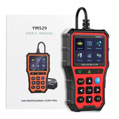 OBD2 hibakódolvasó YM529 – diagnosztikai műszer Bluetooth-kapcsolattal és színes kijelzővel 