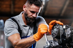 Orange GoGrip nitrilhandsker med 3D-diamantstruktur